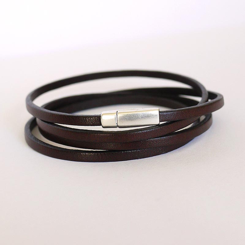 Bracelet cuir femme - Amy - noir