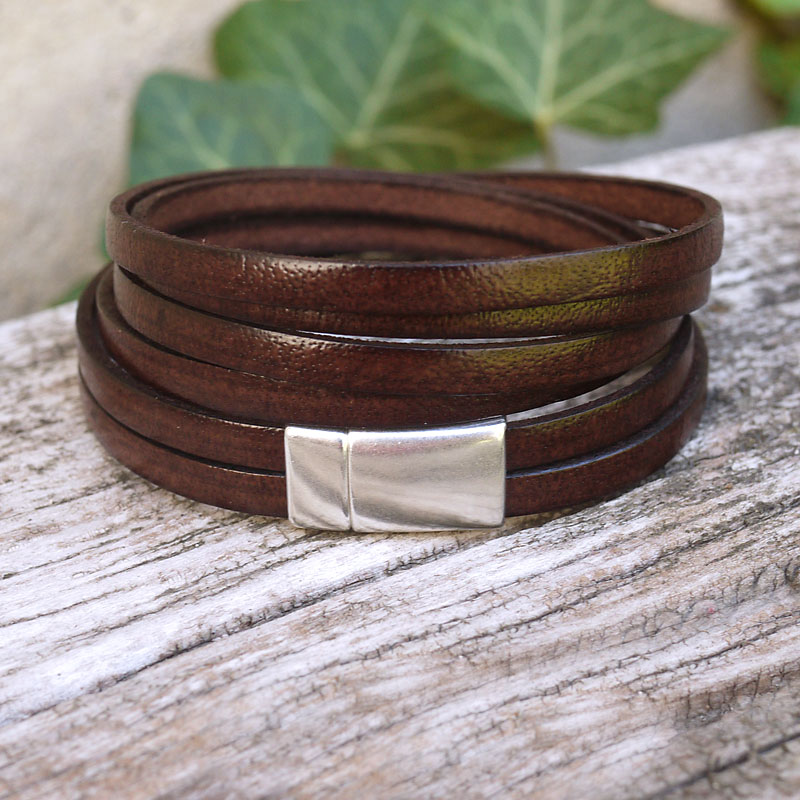 bracelet cuir maron Homme 3 bruns : vente directe du fabricant