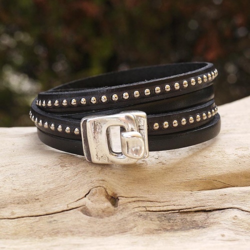 bracelet-cuir-argent-billes-noir-011