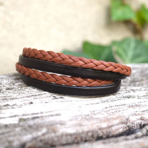 bracelet-cuir-artisanal-homme-robin-marron-bicolore-cognac-03