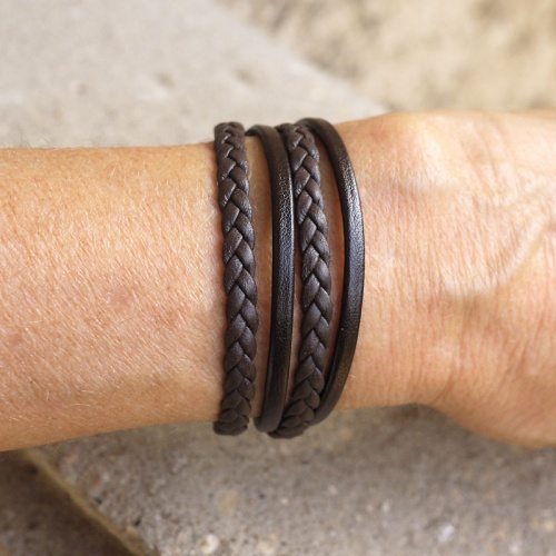 bracelet-cuir-fait-main-femme-inox-aimant-tresse-marron-03