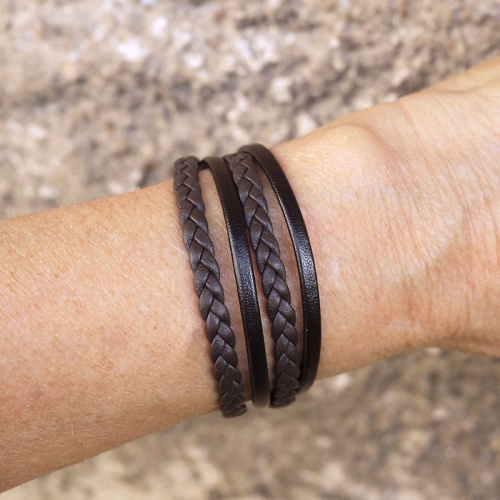 bracelet-cuir-fait-main-femme-inox-aimant-tresse-marron-04