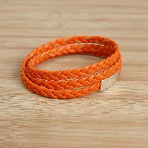 bracelet-cuir-tresse-femme-3trs-orange-aimant-011