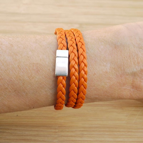 bracelet-cuir-tresse-femme-3trs-orange-aimant-012