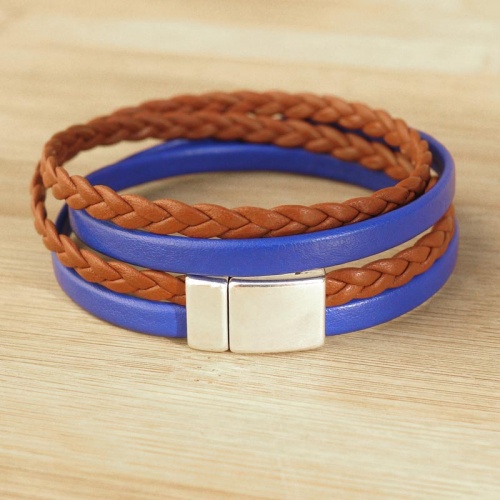 bracelet-cuir-tresse-homme-2lanieres-marron-bleu-010