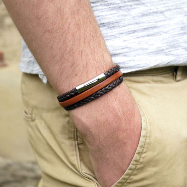 bracelet-cuir-artisanal-homme-robin-marron-bicolore-04