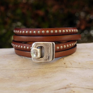 bracelet-cuir-argent-billes-marron-010